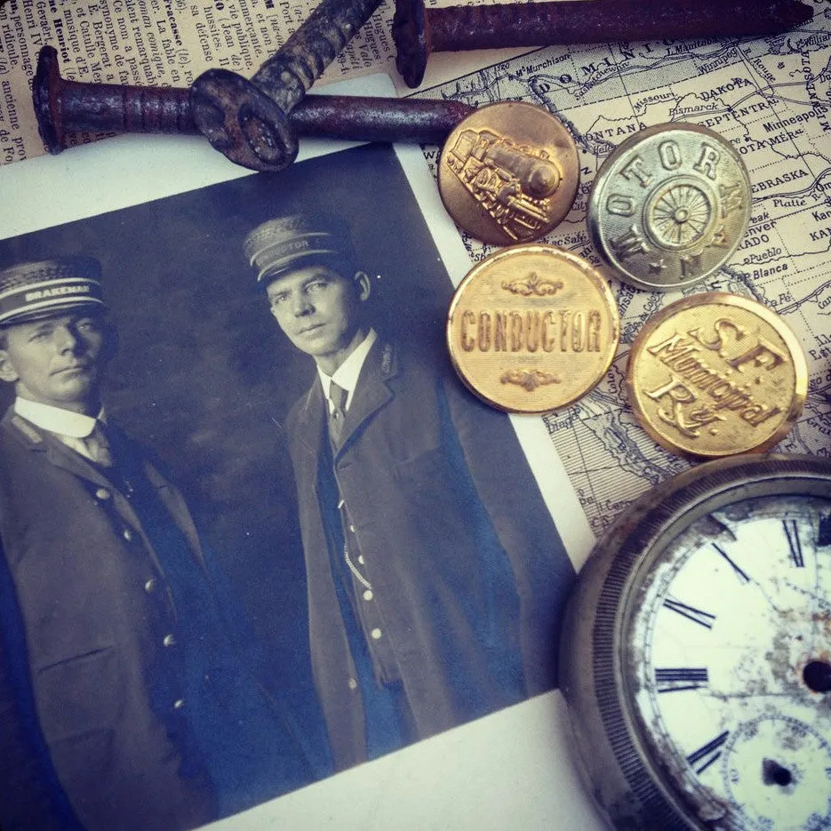 1957 Railroad Date Nail Cufflinks