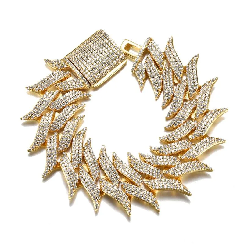 19mm Iced Out Spiked Cuban Link Bracelet