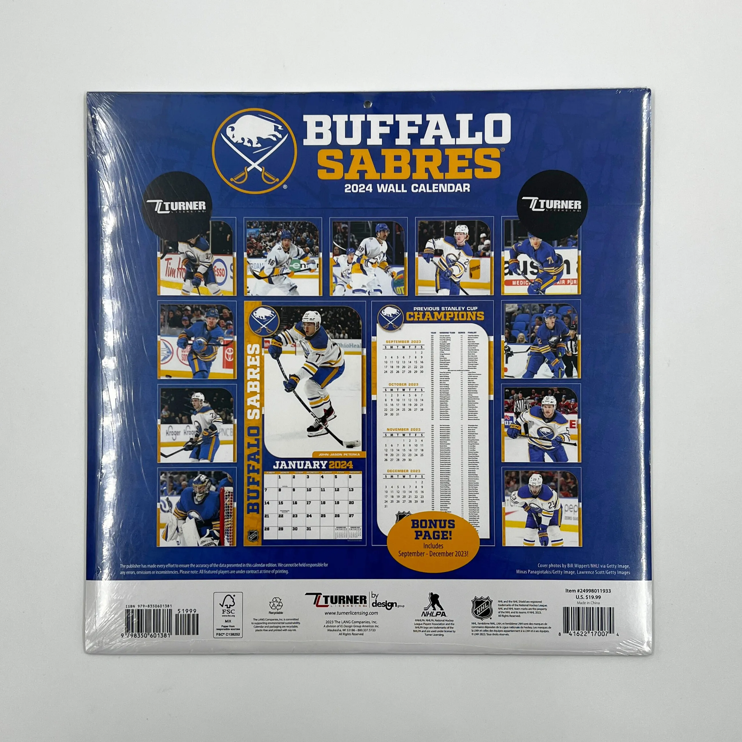 2024 Buffalo Sabres Wall Calendar