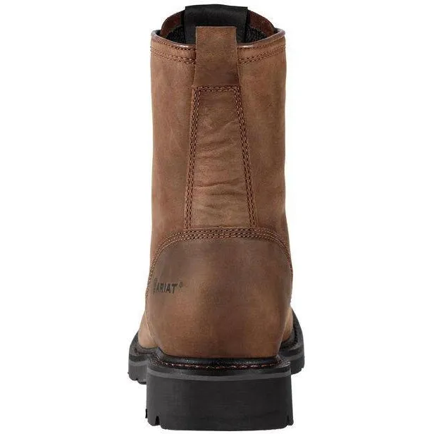 Ariat Men's Cascade 8" Wide Square Stl Toe Western Work Boot- Brown - 10011917