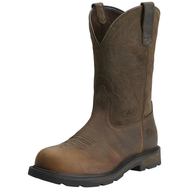 Ariat Men's Groundbreaker 10" Steel Toe Western Work Boot - Brown - 10014241