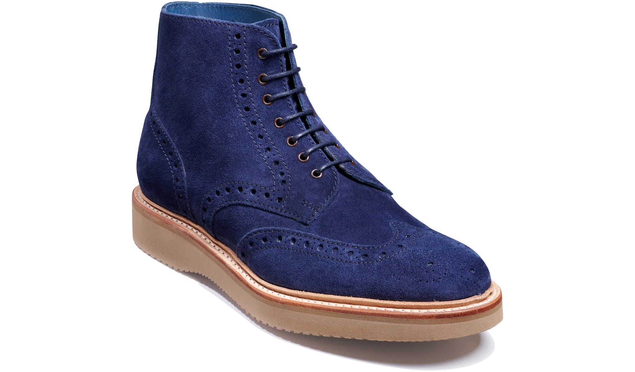 Barker Terry Brogue Boot -Navy Suede