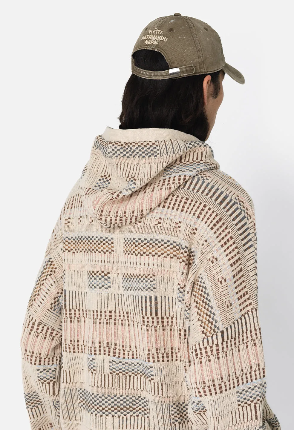 Bassett Knit Poncho / Ivory X Multi