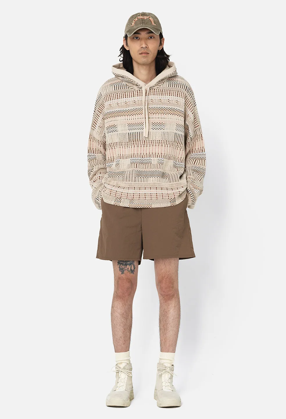 Bassett Knit Poncho / Ivory X Multi