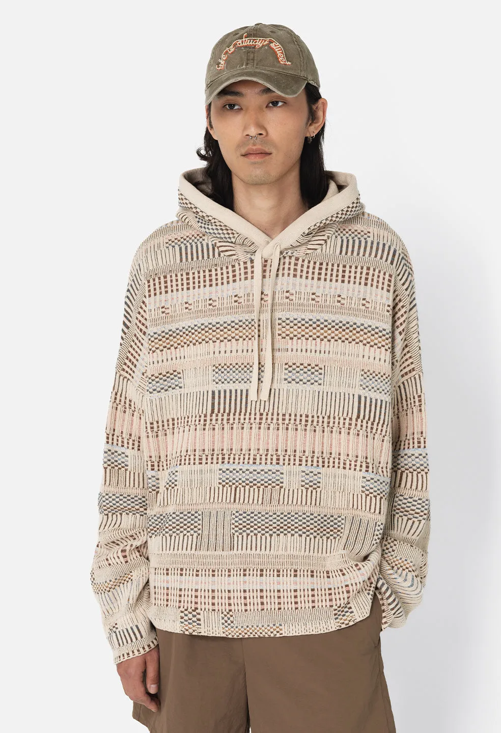 Bassett Knit Poncho / Ivory X Multi