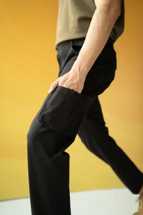 Black Shadow Stretch Cargo Pants