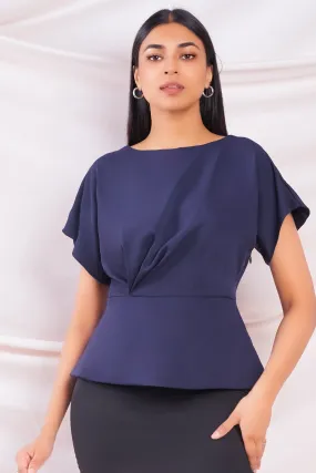 Blue Peplum Top