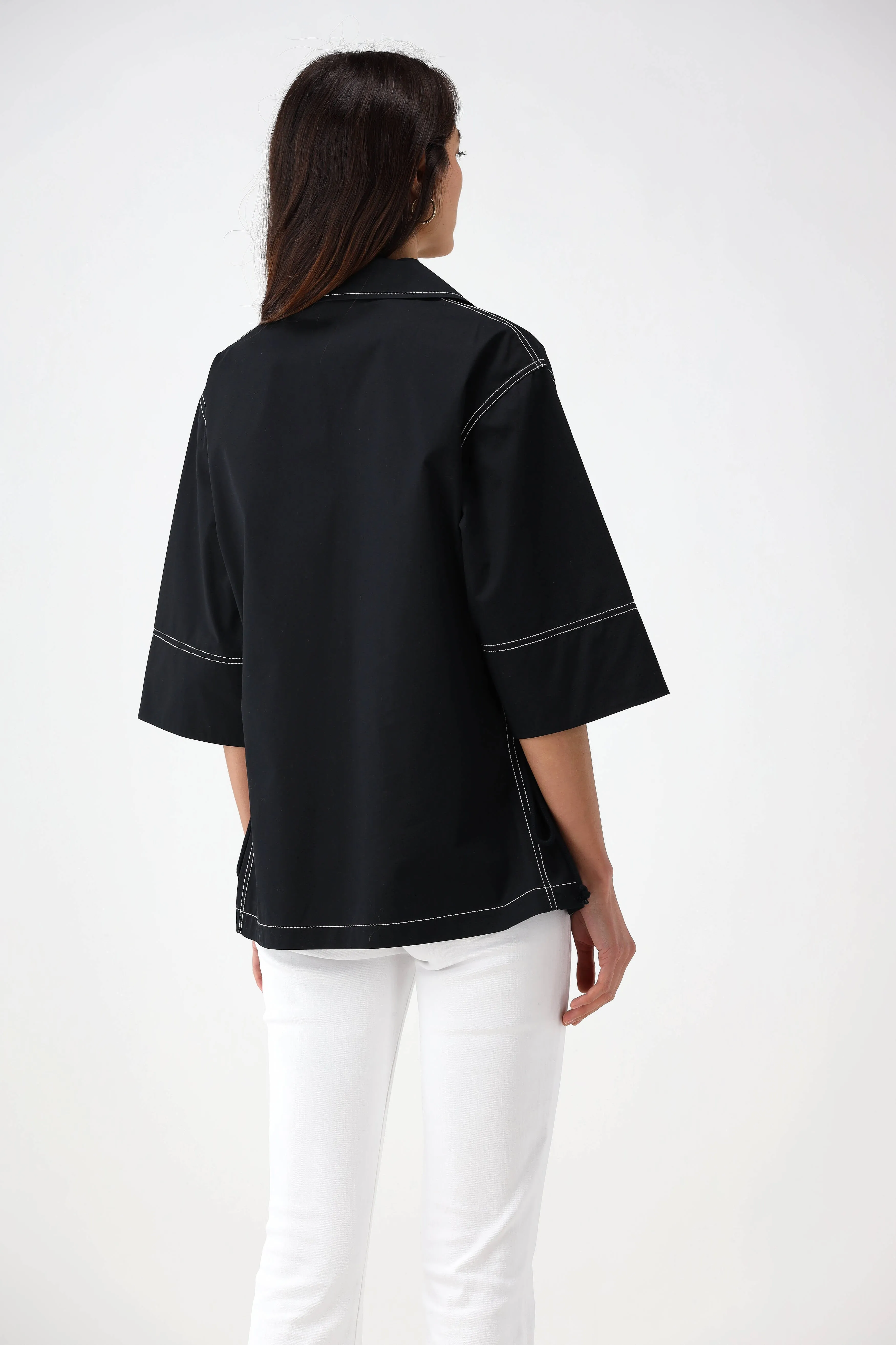 Bluse Cargo Pocket in Schwarz