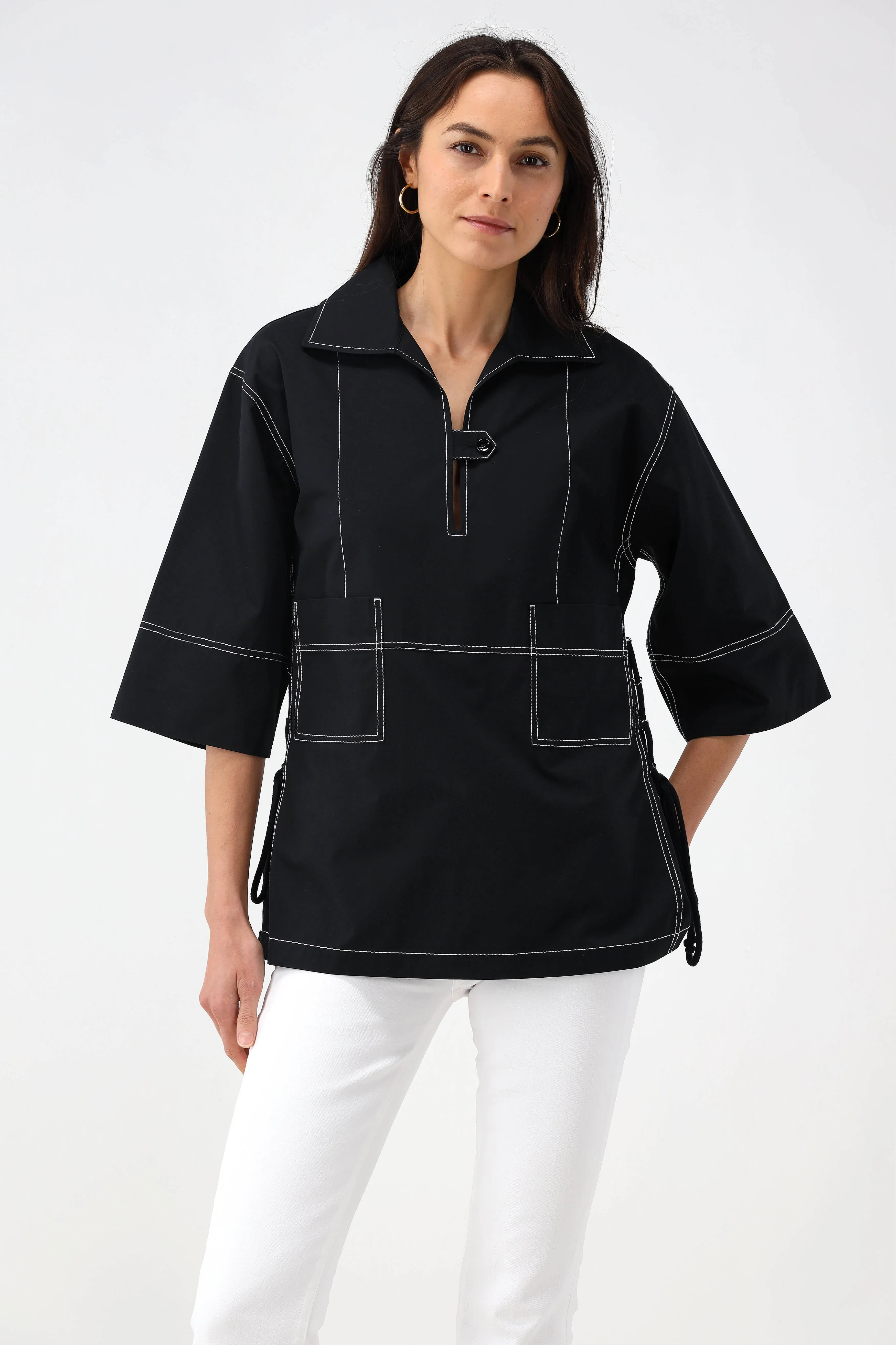 Bluse Cargo Pocket in Schwarz