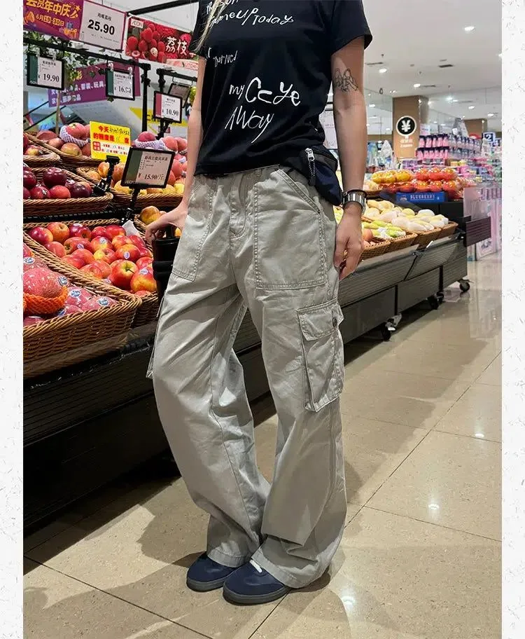 Buckled Washed Cargo Pants