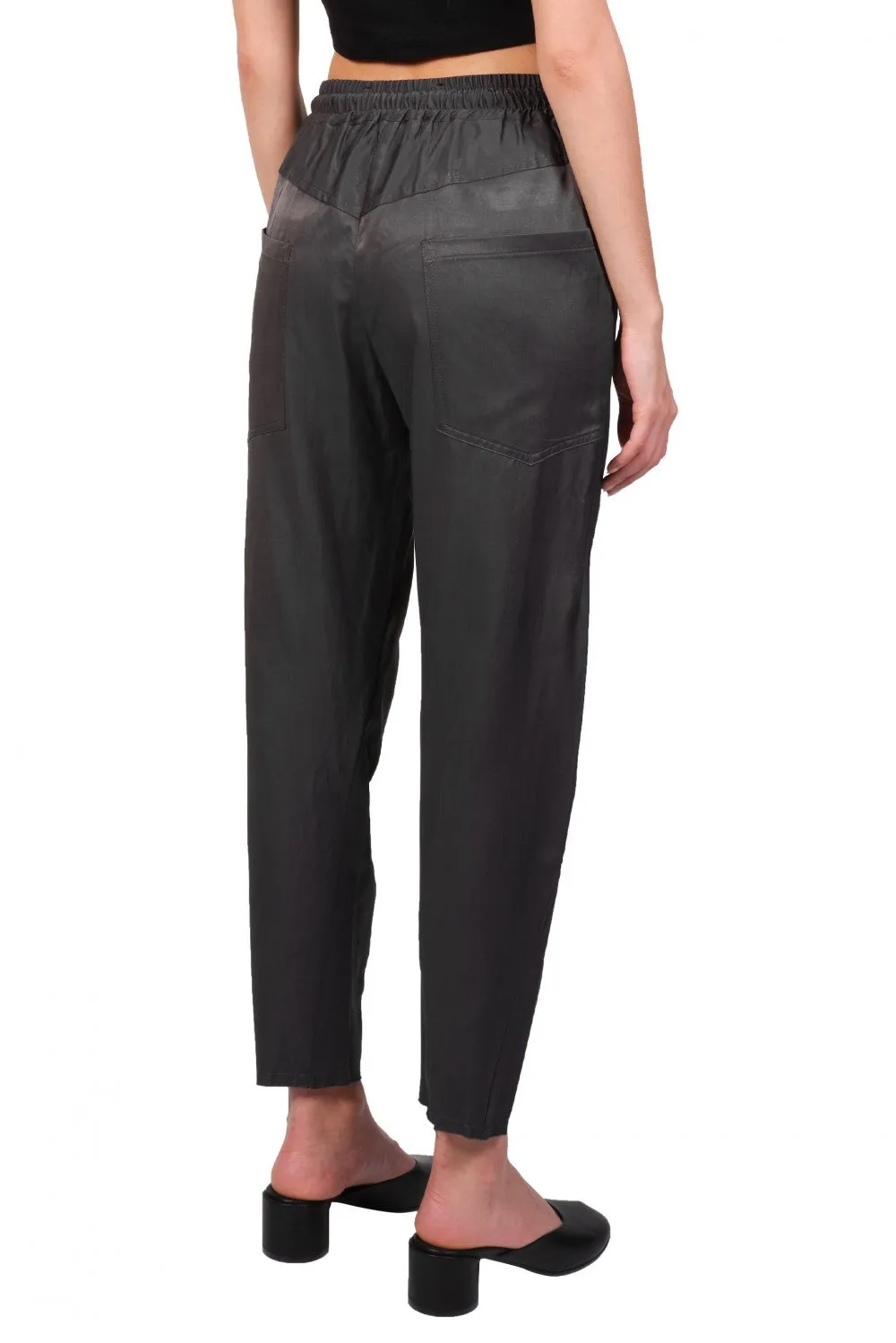 Charcoal Raw Panelled Track Pants