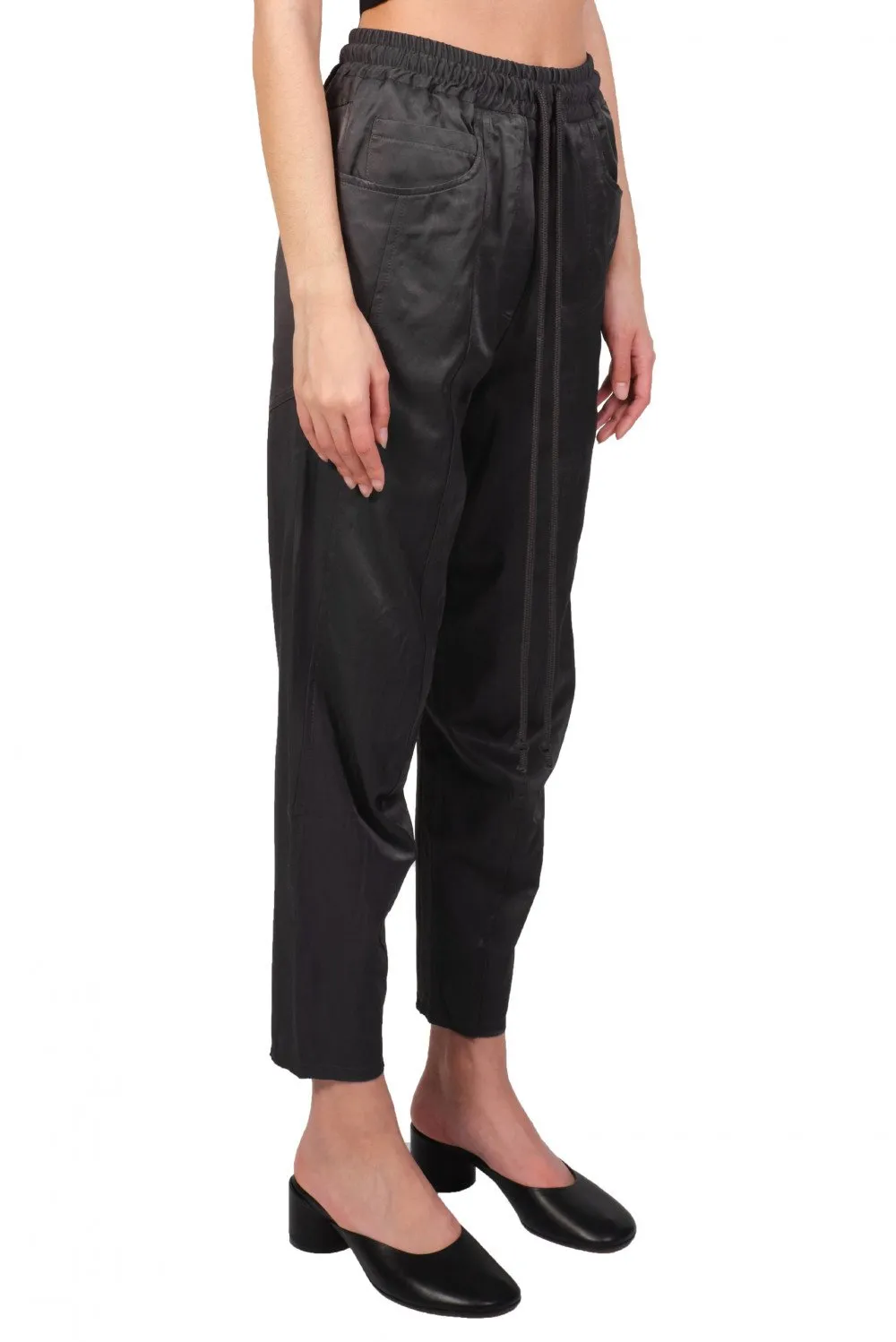 Charcoal Raw Panelled Track Pants