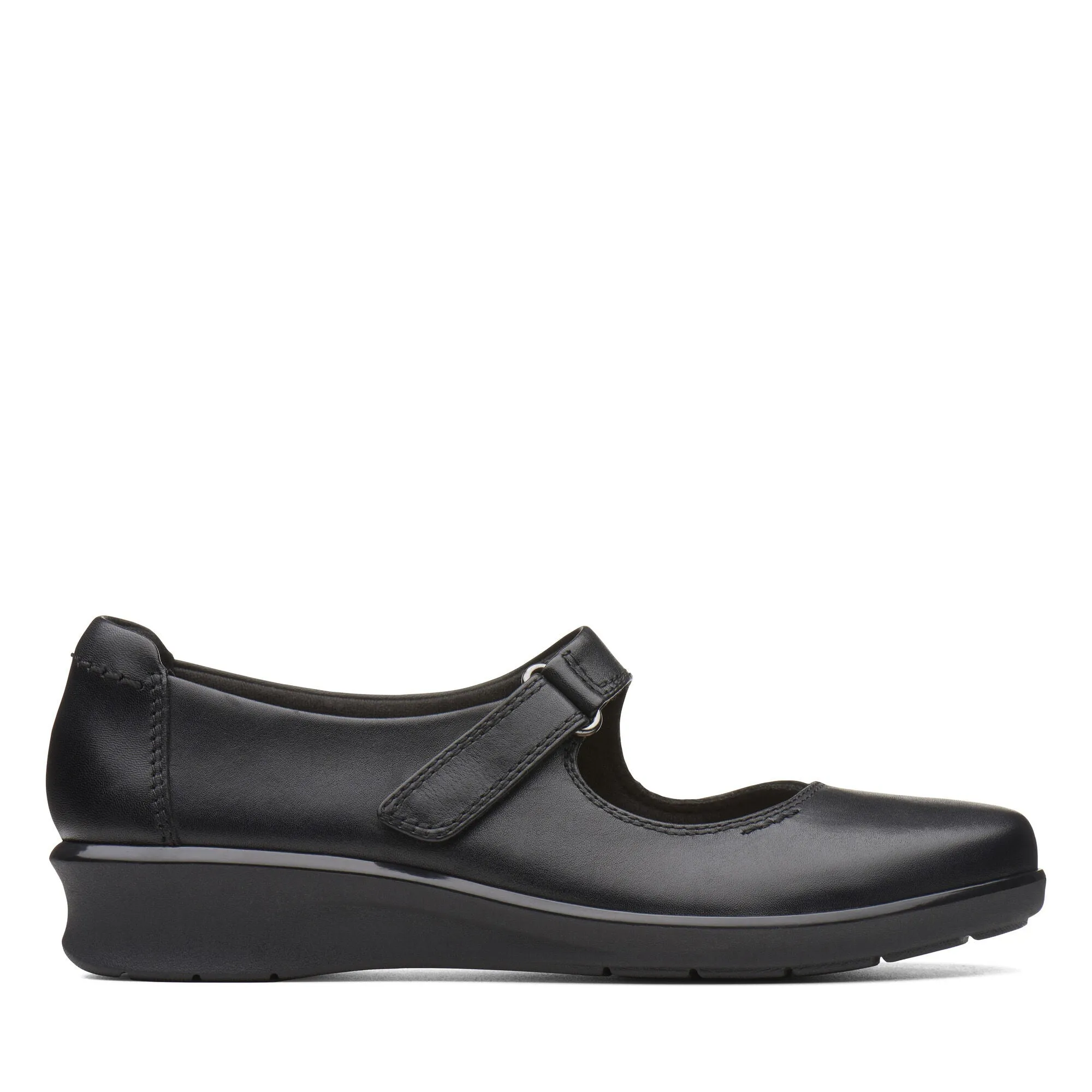 Clarks Hope Henley Black Leather Standard Width