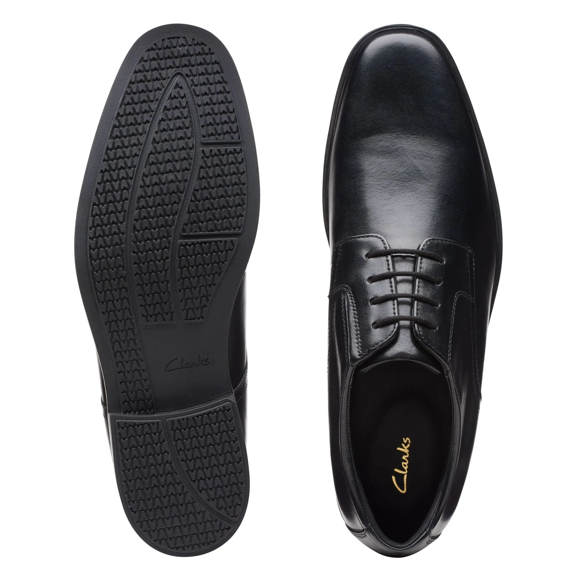 Clarks Howard Walk Black Leather - Wide Width