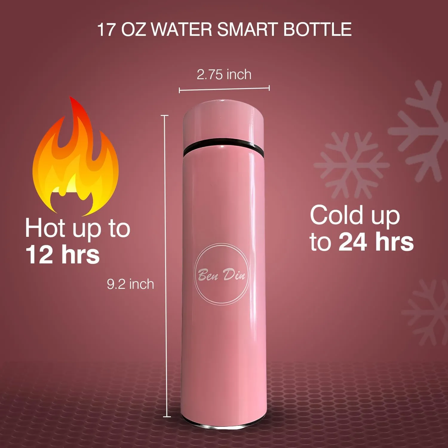 Coffee Tea Thermos, Smart Sports LED Temperature Display Water Bottle