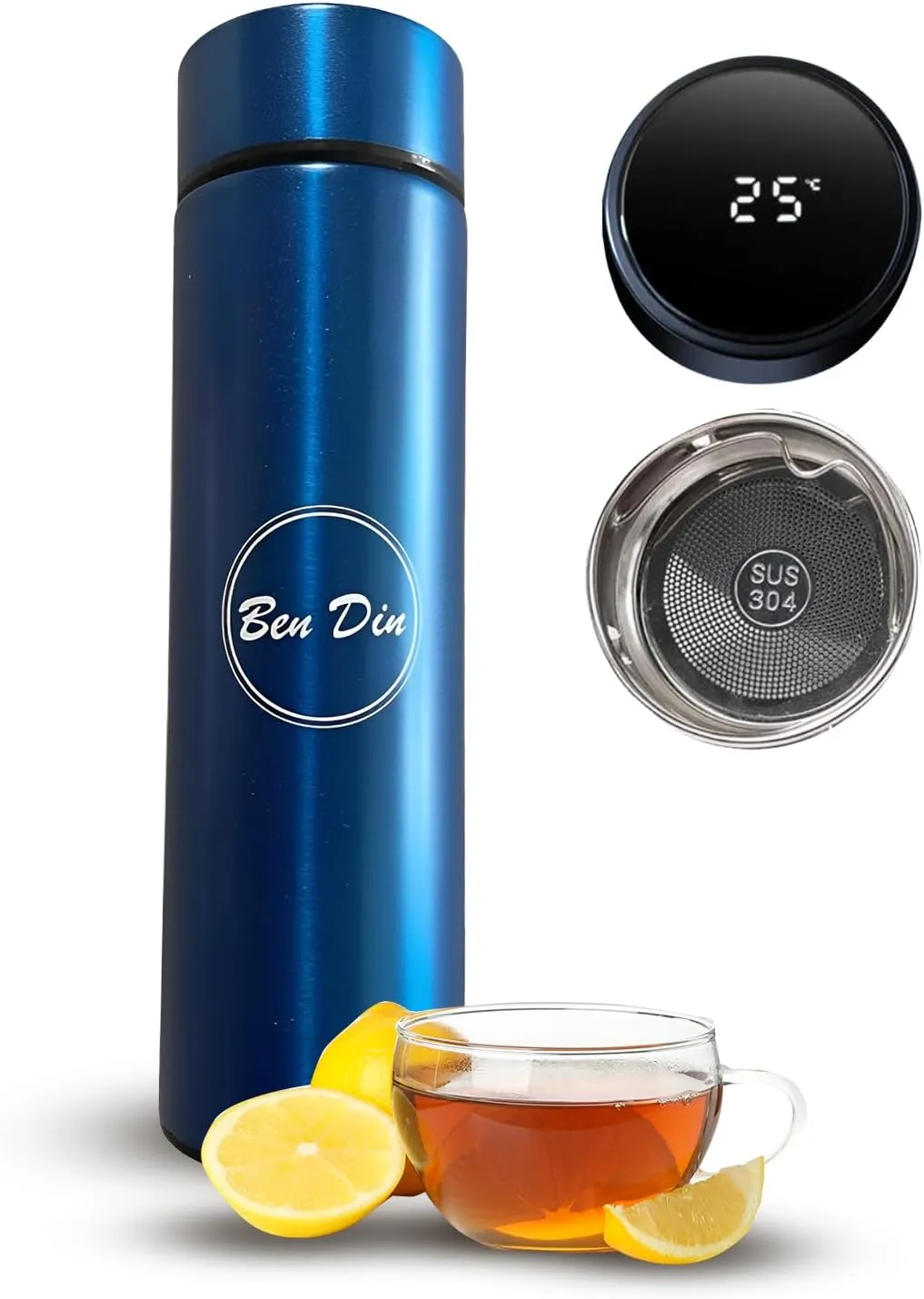 Coffee Tea Thermos, Smart Sports LED Temperature Display Water Bottle