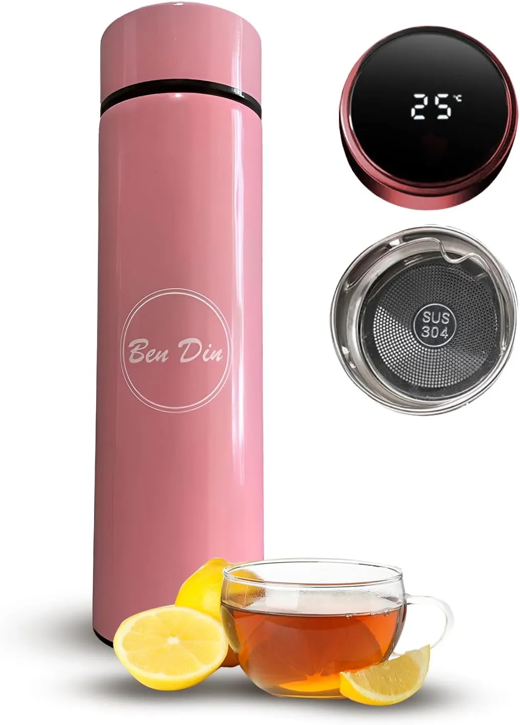 Coffee Tea Thermos, Smart Sports LED Temperature Display Water Bottle