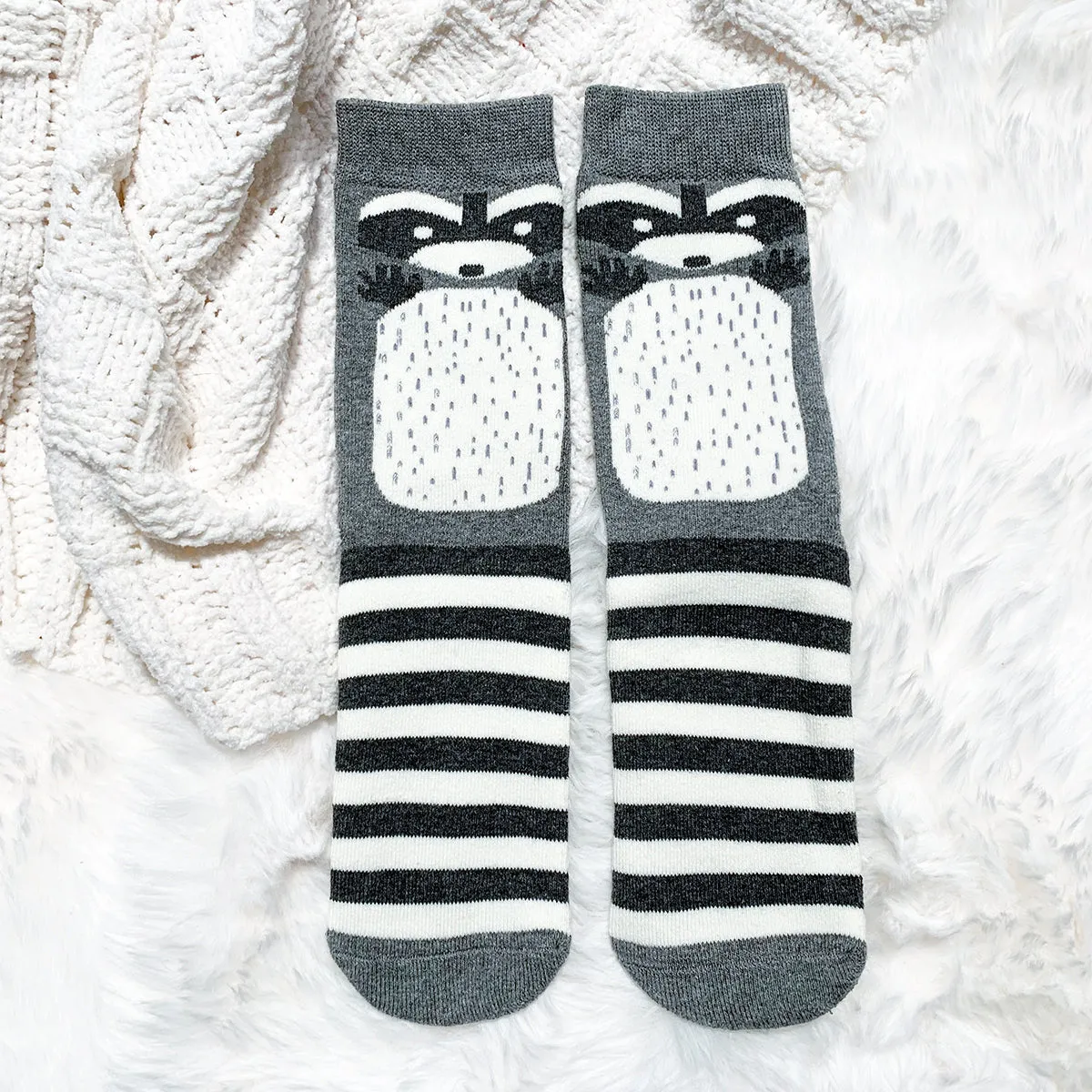 Cozy Cotton Socks - Raccoons