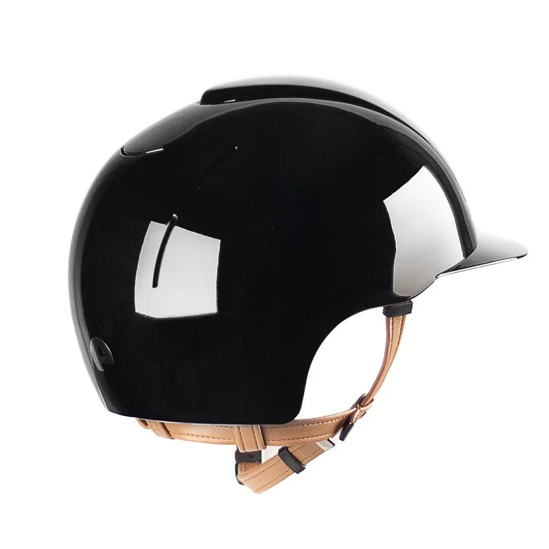 Cromo Smart Polish Helmet with Beige Chin Strap