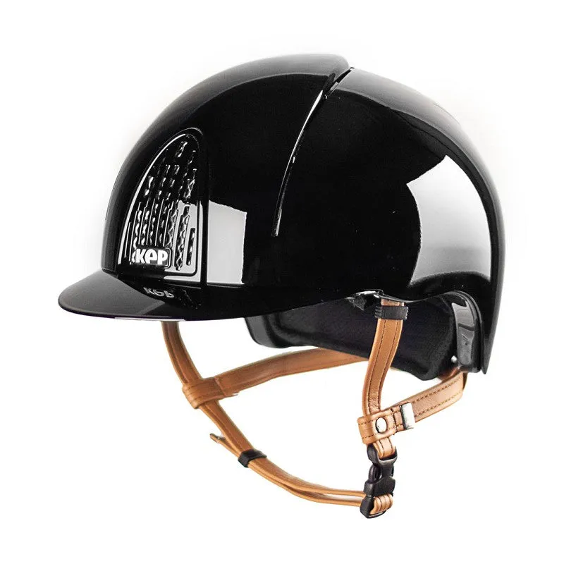 Cromo Smart Polish Helmet with Beige Chin Strap