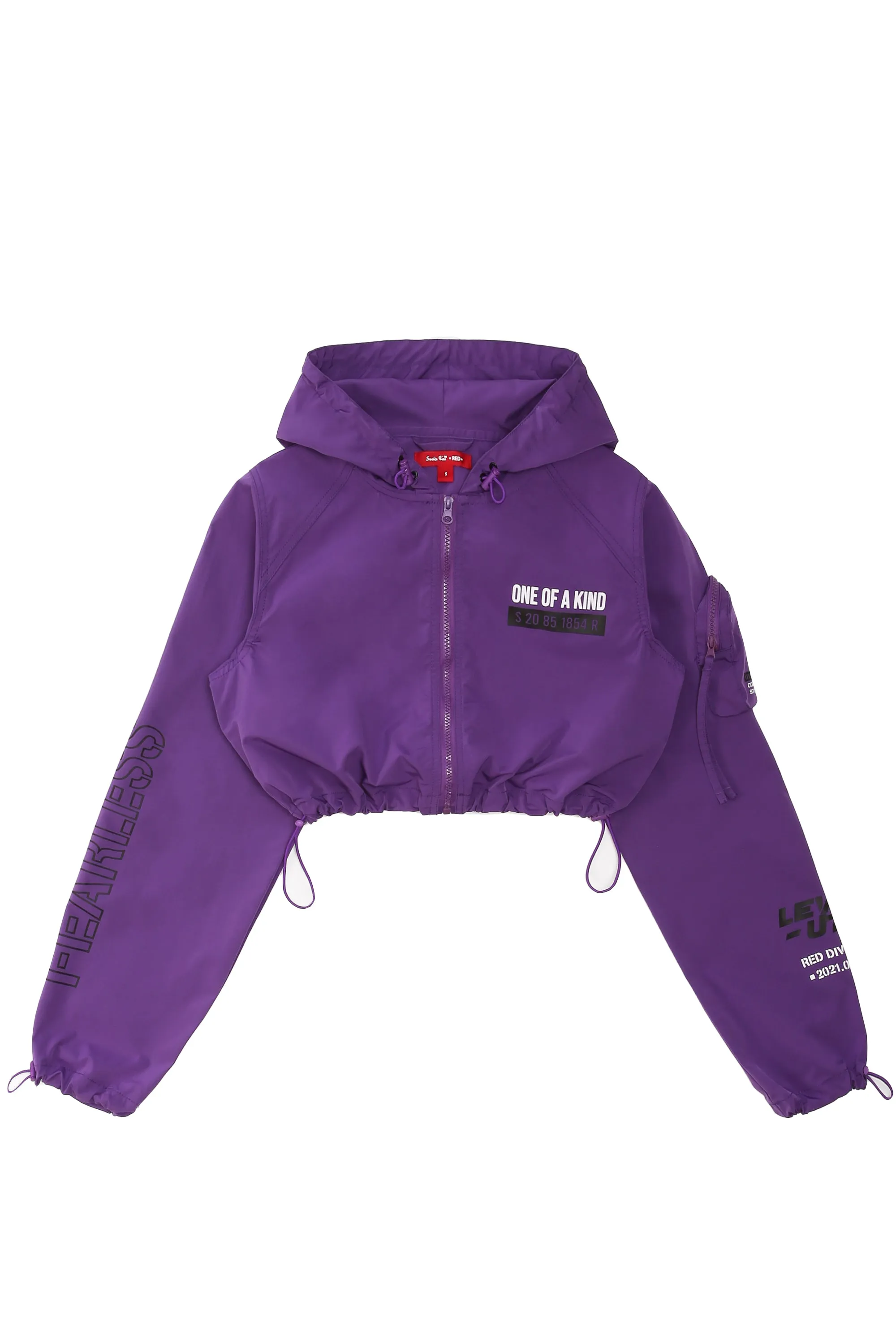 Cropped Windbreaker Full Zip Jacket - Concord