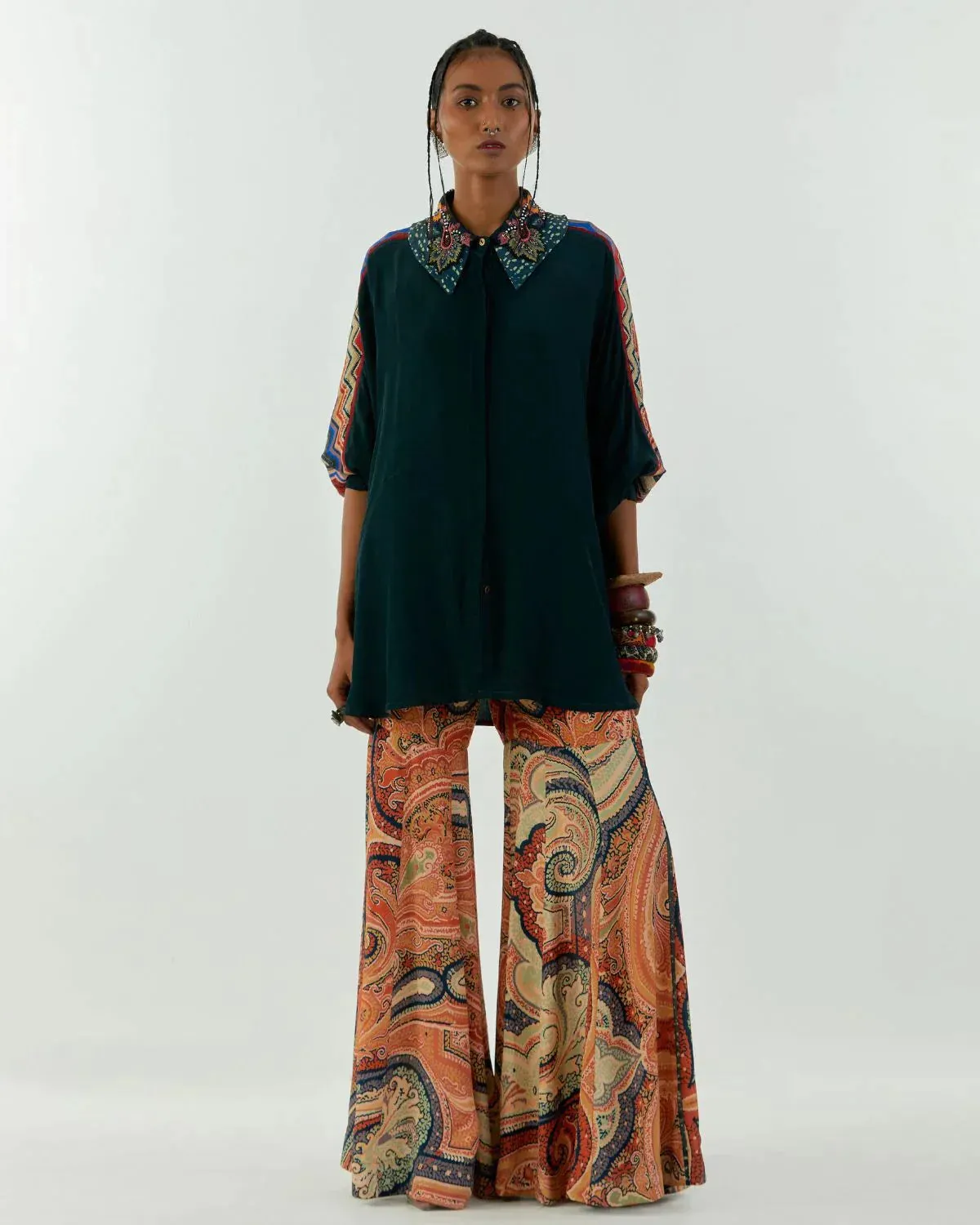 Deep Teal Sharara Pant