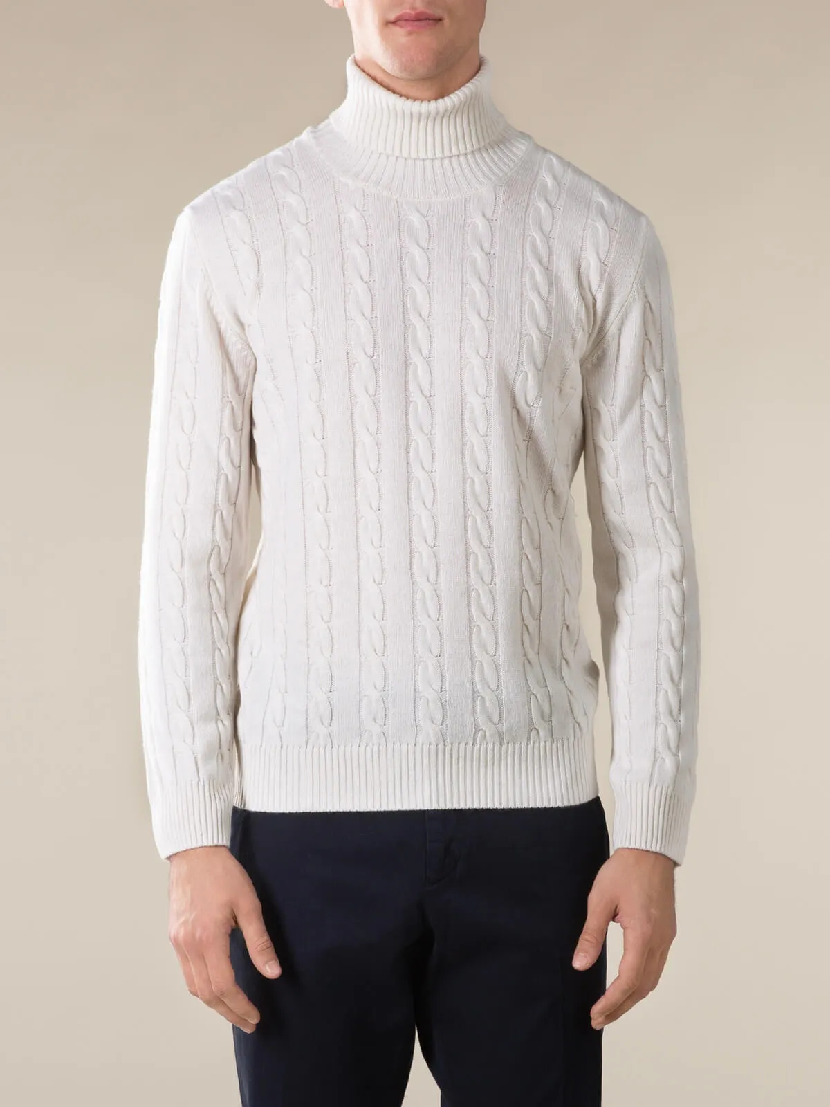 Dolcevita Cable Knit Sweater Ivory