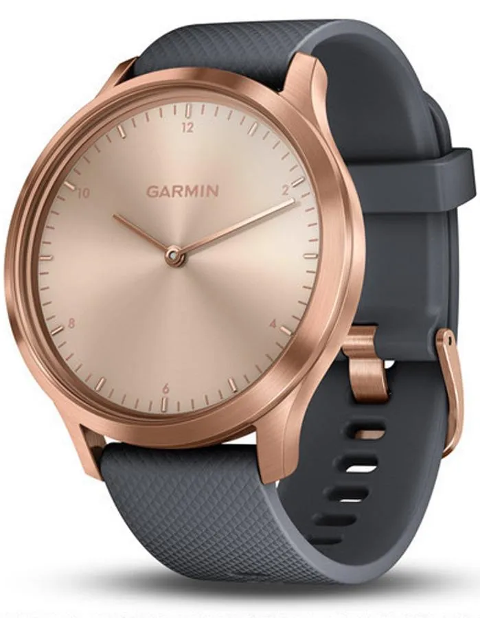 Garmin Vivomove HR Hybrid Smartwatch - Rose Gold - Gray Suede Strap -Extra Strap