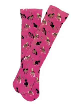 Girls pink horse socks