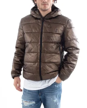 Giubbotto Uomo Bomber Con Cappuccio Piumino Imbottito Bronzo GIOSAL-G3018A