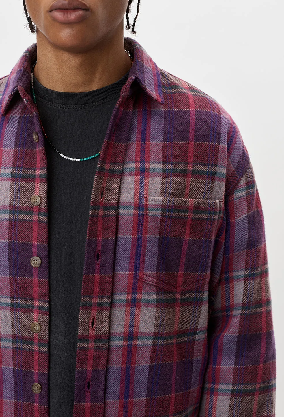 Hemi Oversized Shirt / Elderberry Check