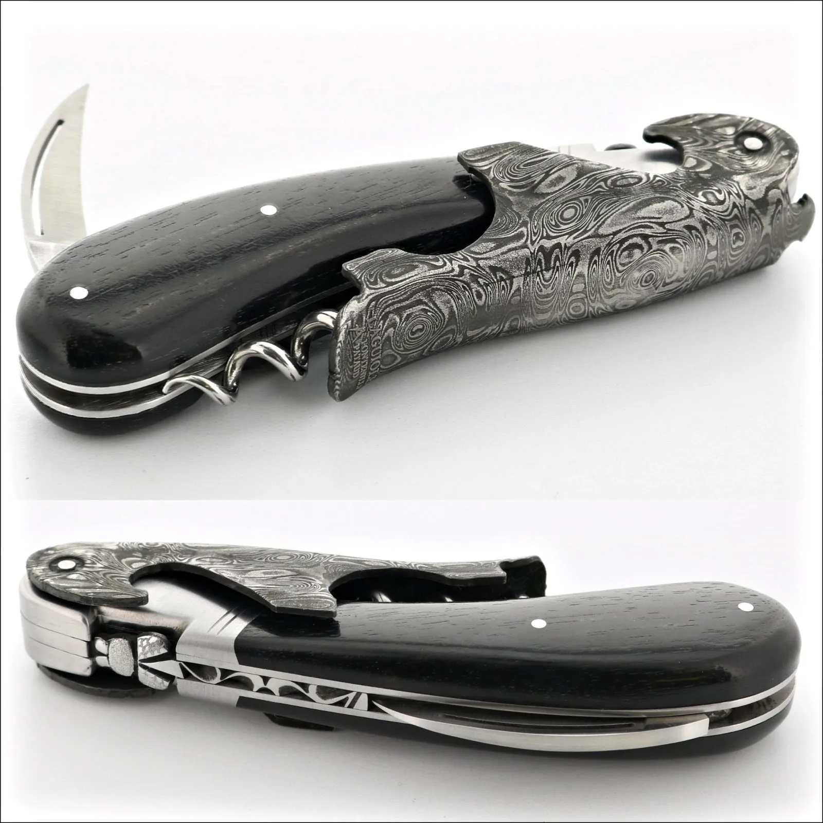 Laguiole Magnum Damascus Ebony Corkscrew