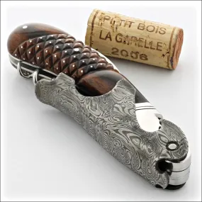 Laguiole Magnum Damascus Studded Desert Ironwood Corkscrew