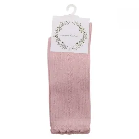 Minihaha Pointelle Knee High Socks - Dusky Pink