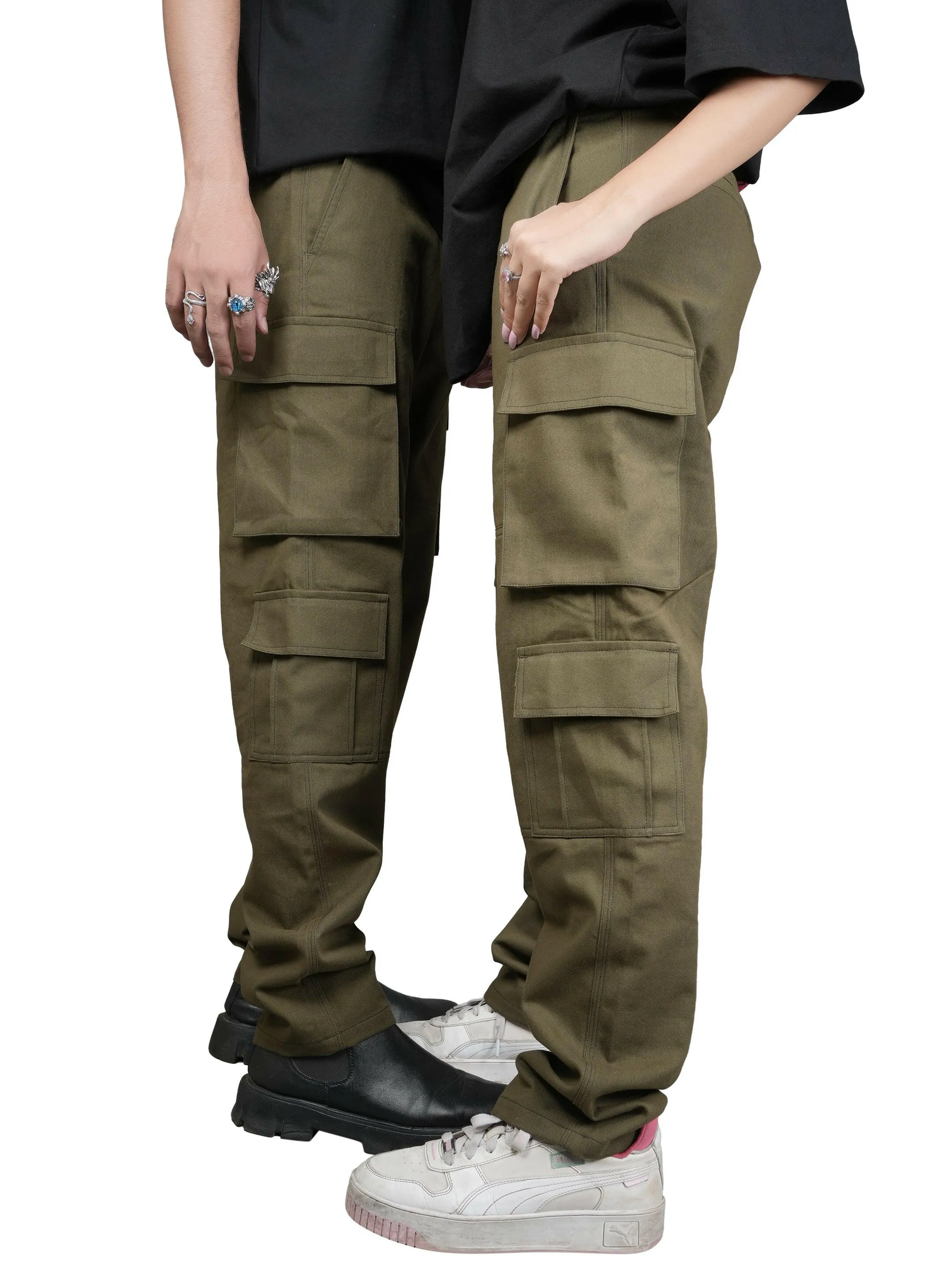 Olive Green Cargo Pants (Unisex)