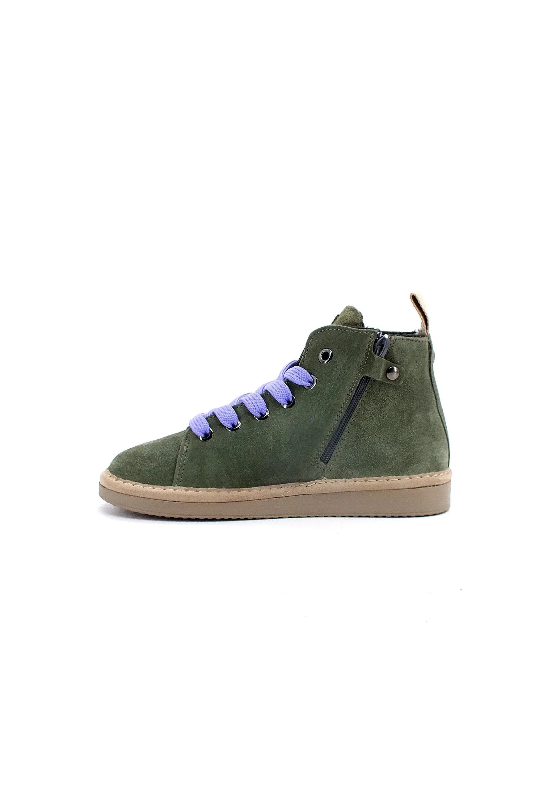 PAN CHIC Ankle Boot Sneaker Pelo Bimbo Military Green Urban Violet P01B1400200006