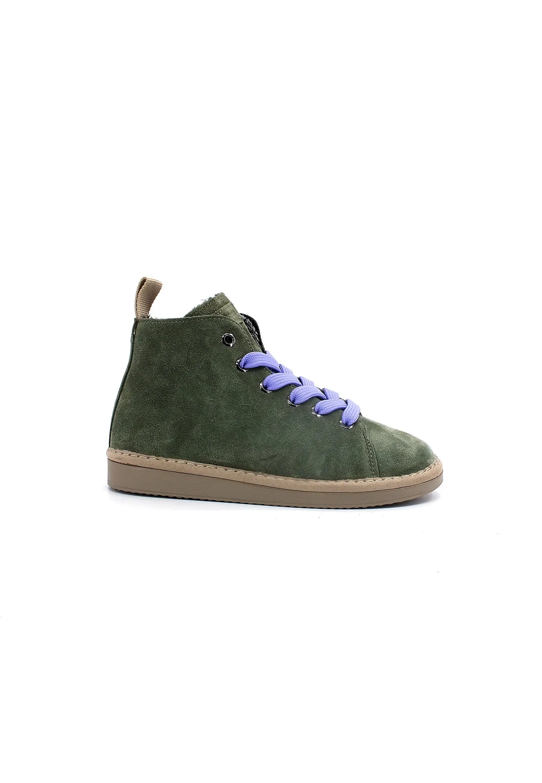 PAN CHIC Ankle Boot Sneaker Pelo Bimbo Military Green Urban Violet P01B1400200006