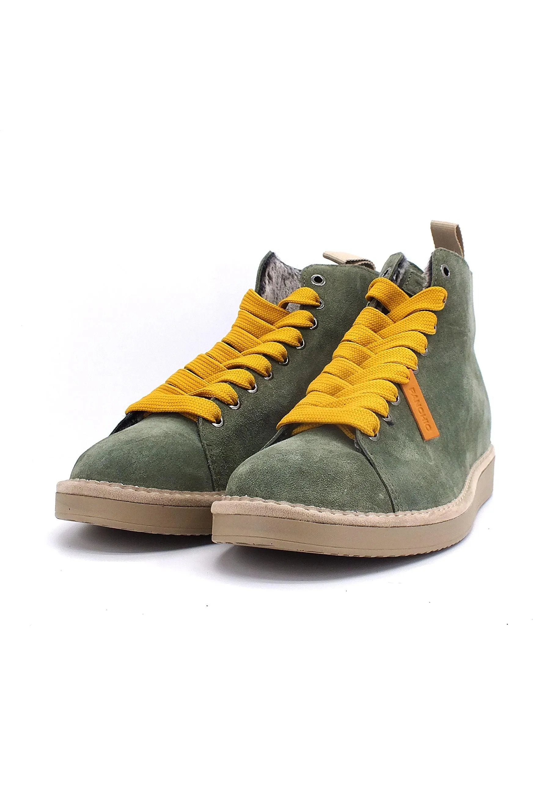 PAN CHIC Ankle Boot Sneaker Pelo Uomo Military Green Yellow P01M1400200006