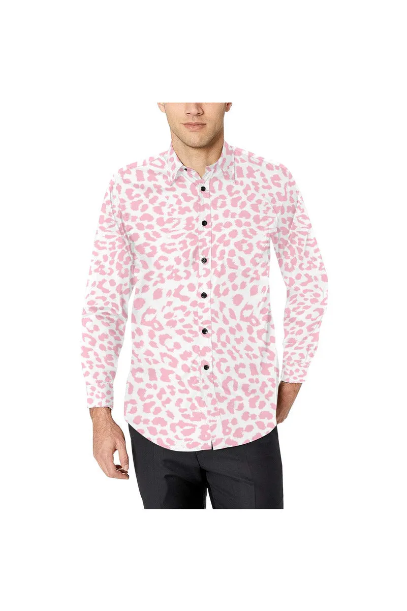 Pink Leopard Casual Dress Shirt