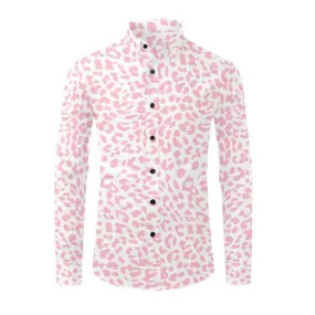 Pink Leopard Casual Dress Shirt