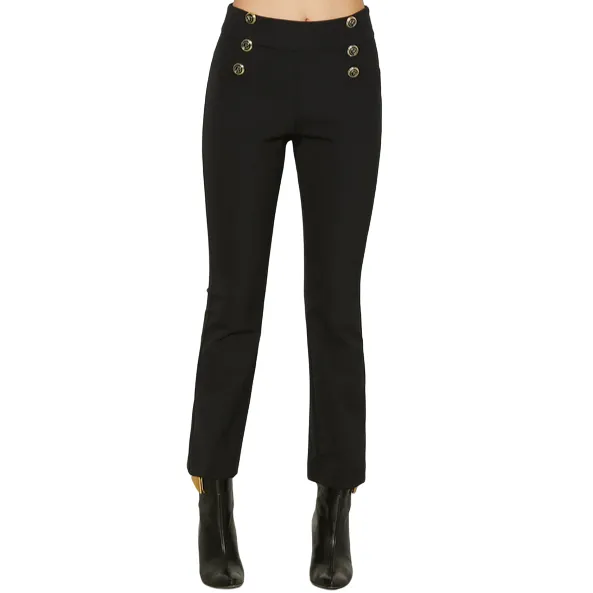 Relish casual trousers NORY_B high waist crop with buttons RDA2307036004 1199 black