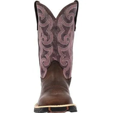 Rocky Women's Rosemary 11" Square Toe WP Western Work Boot -Brown- RKW0422