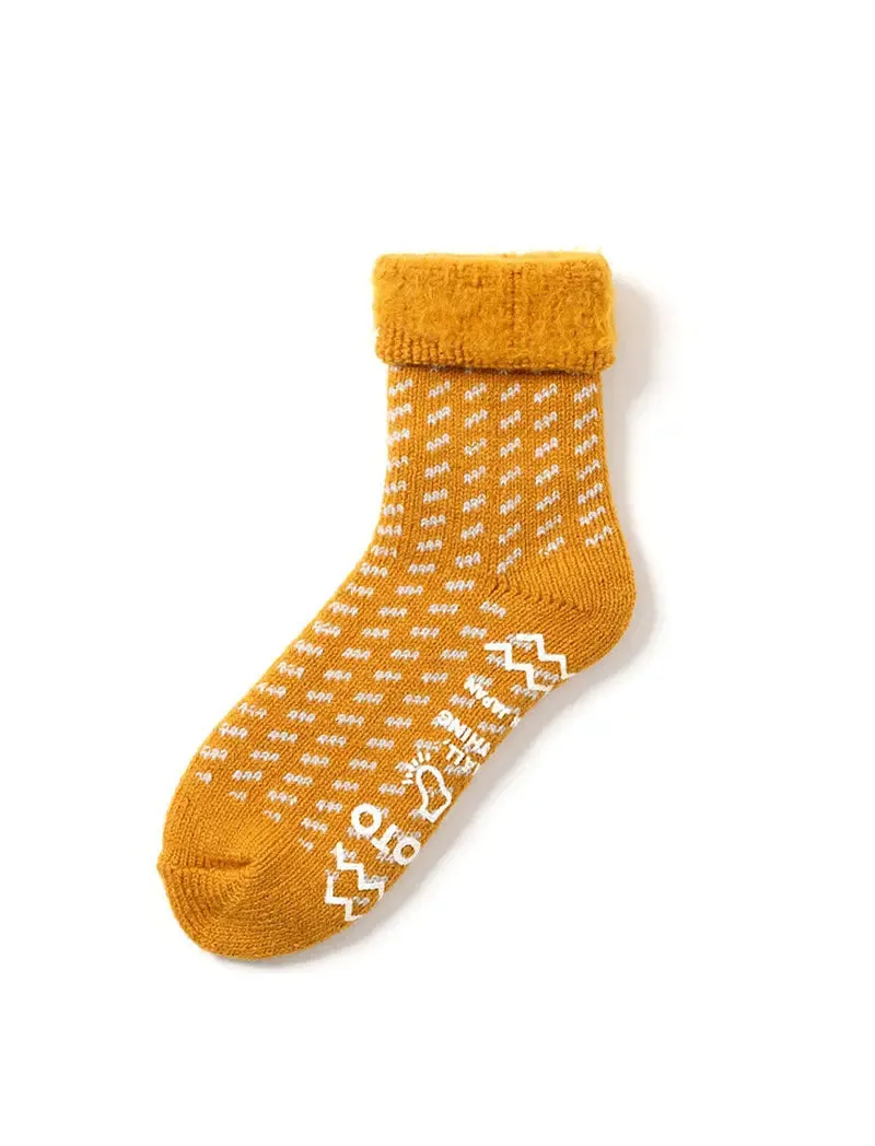 RoToTo Comfy Room Socks Birds Eye Dark Yellow