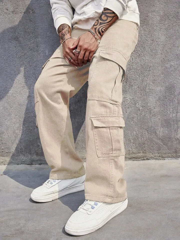 Sand Wash Nude Men Baggy Fit Cargo