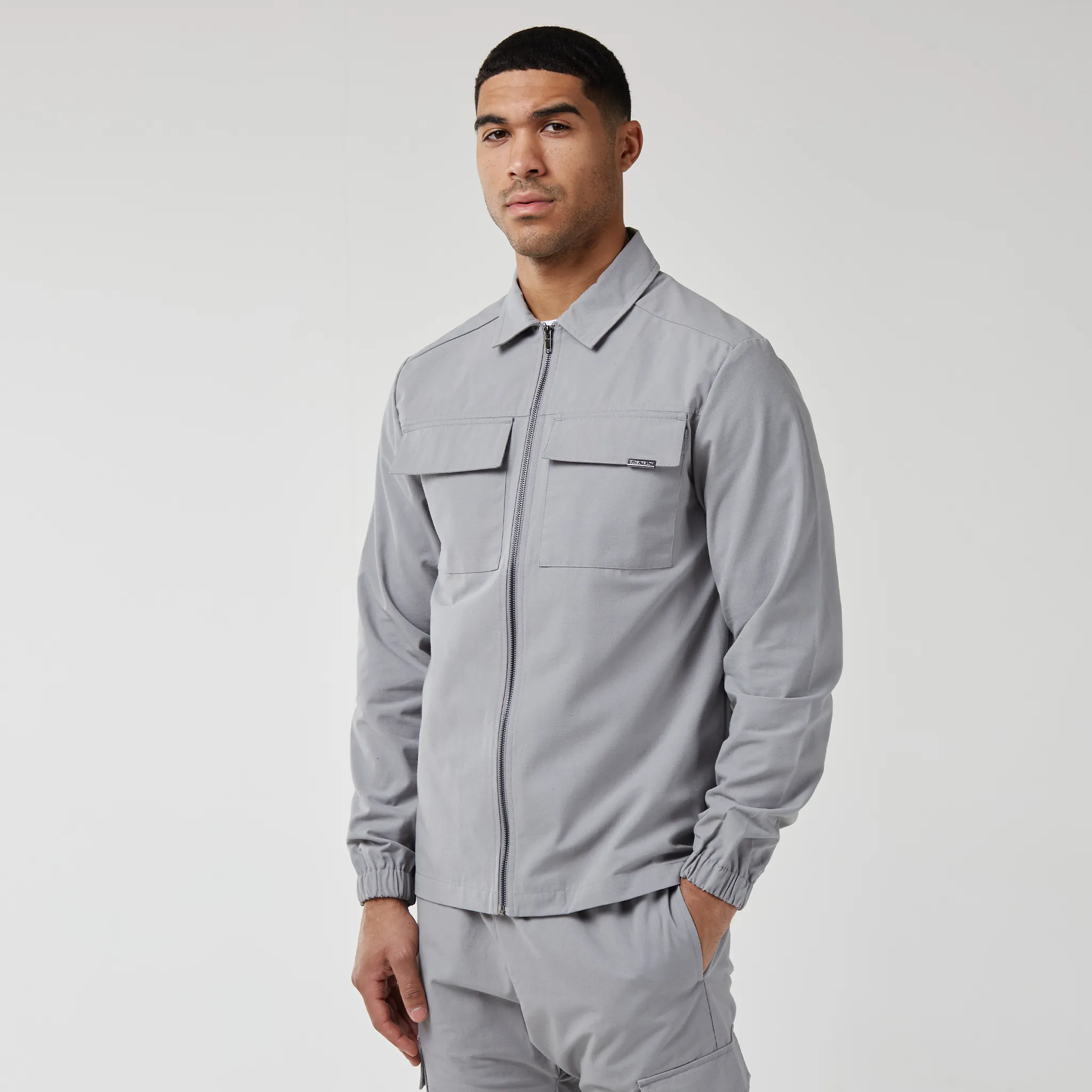 Smart Utility Overshirt | Ice Grey