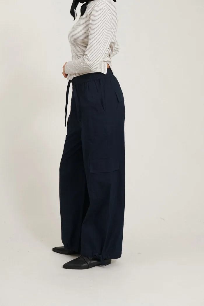 Tilde Loose Cargo Pants - Sky Captain