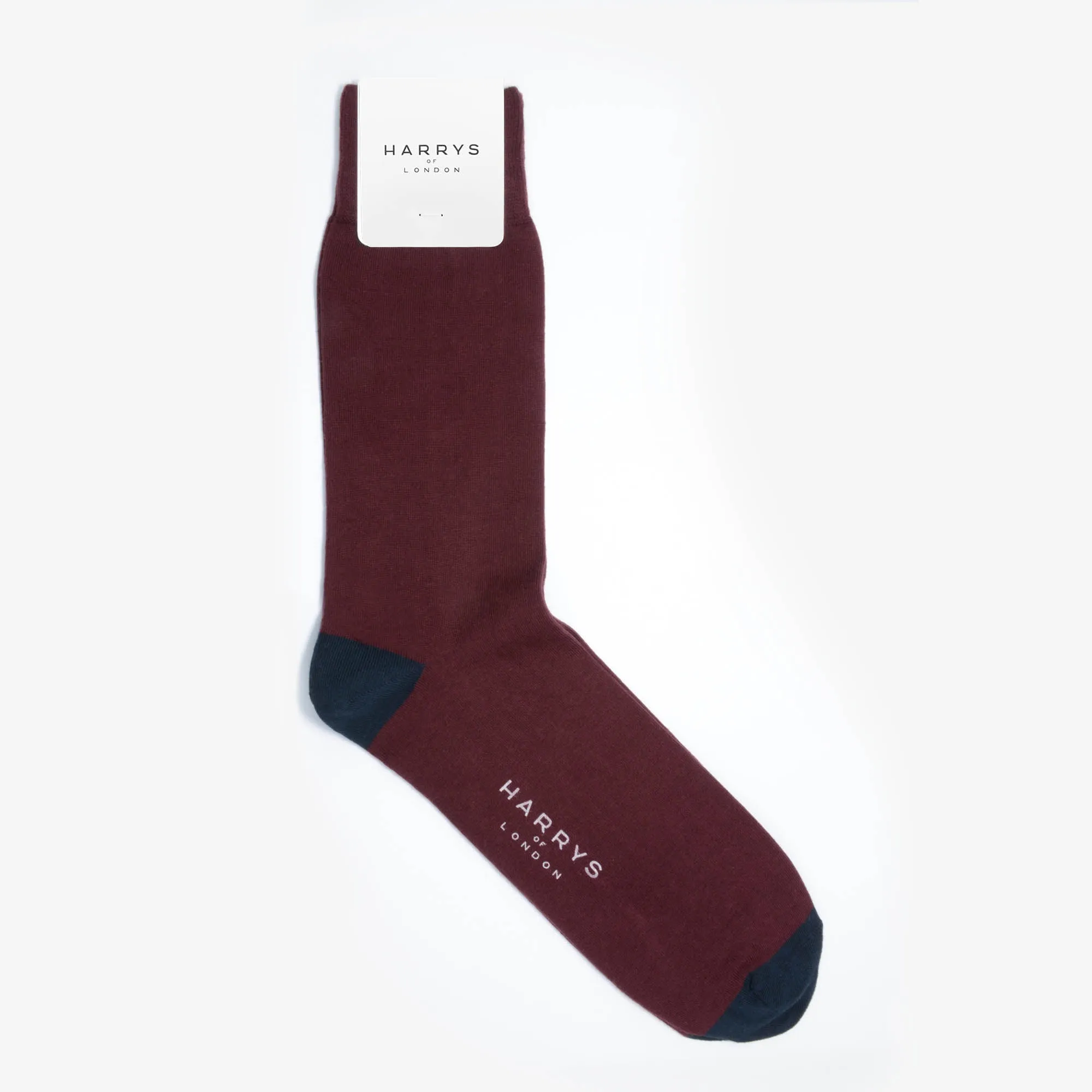 Toe/Heel Cotton Burgundy socks