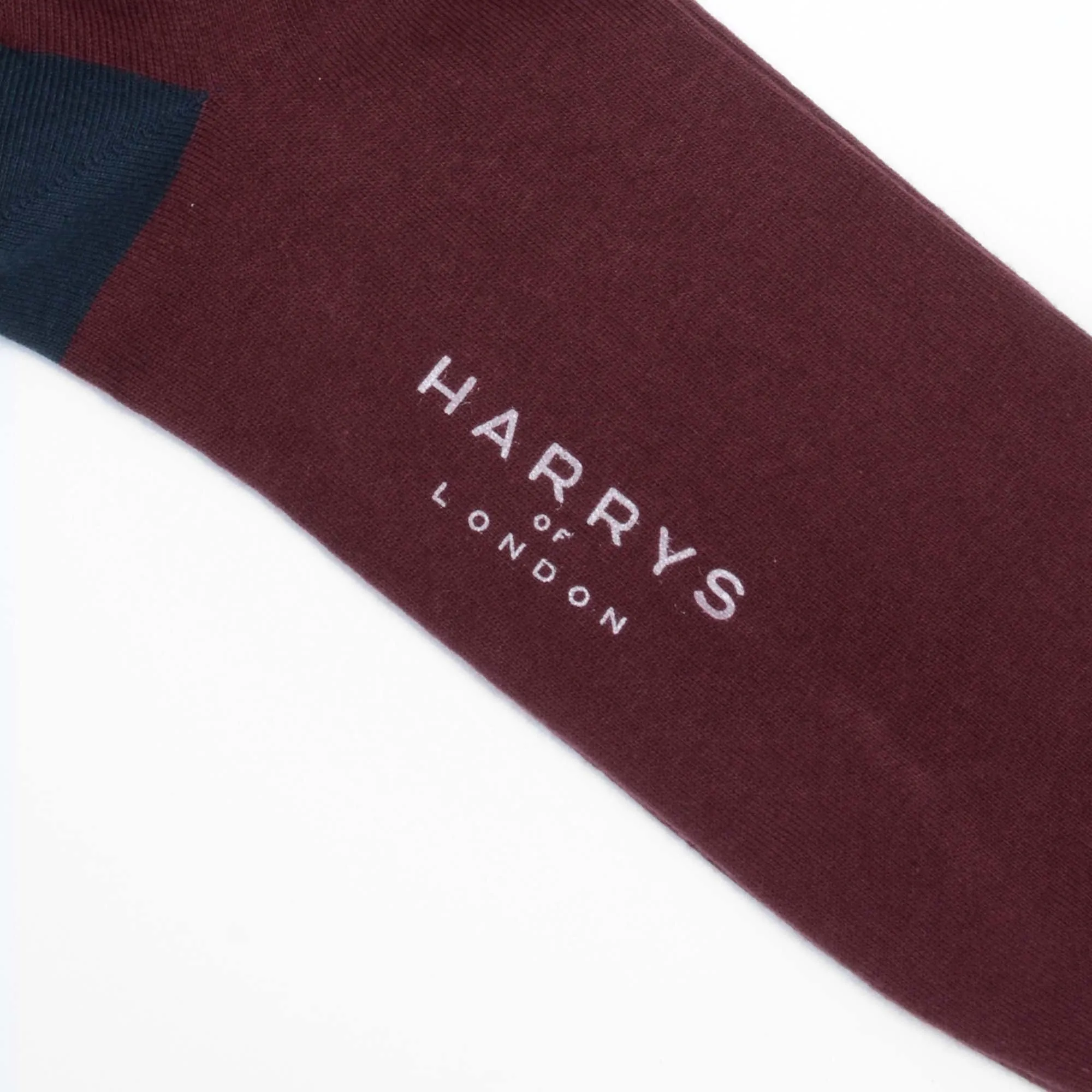 Toe/Heel Cotton Burgundy socks