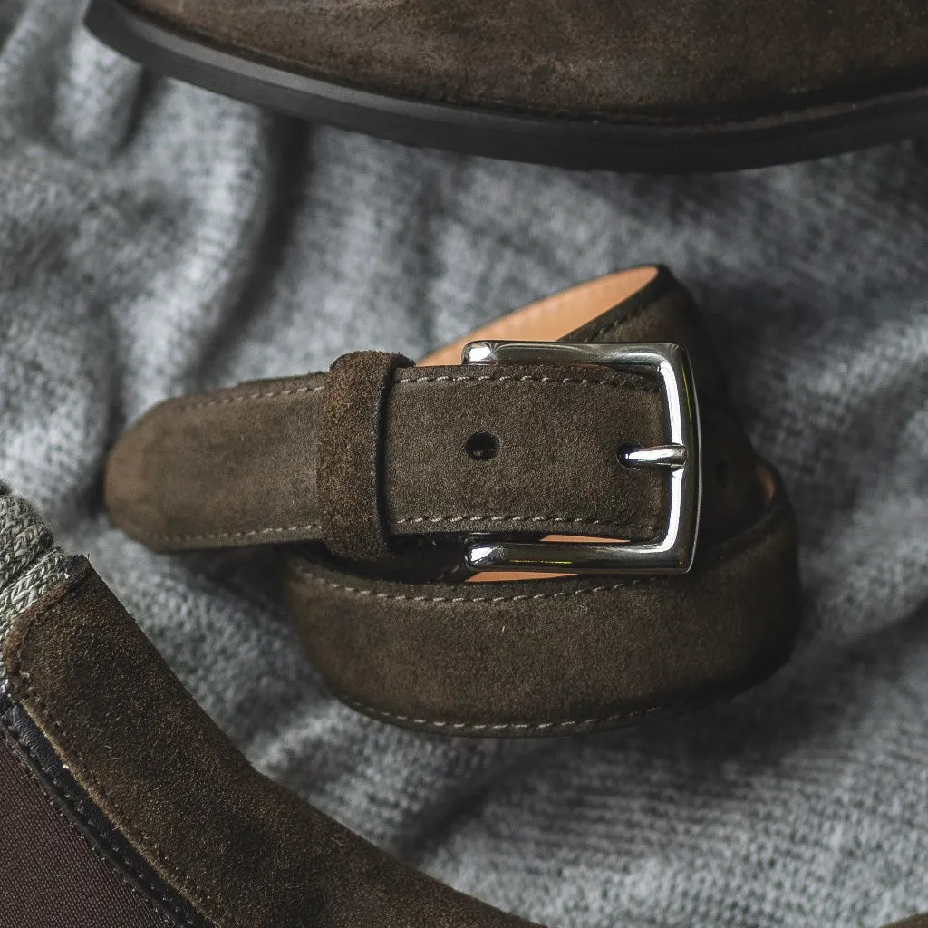 Women's Classic Leather Belt | Dark Olive Suede